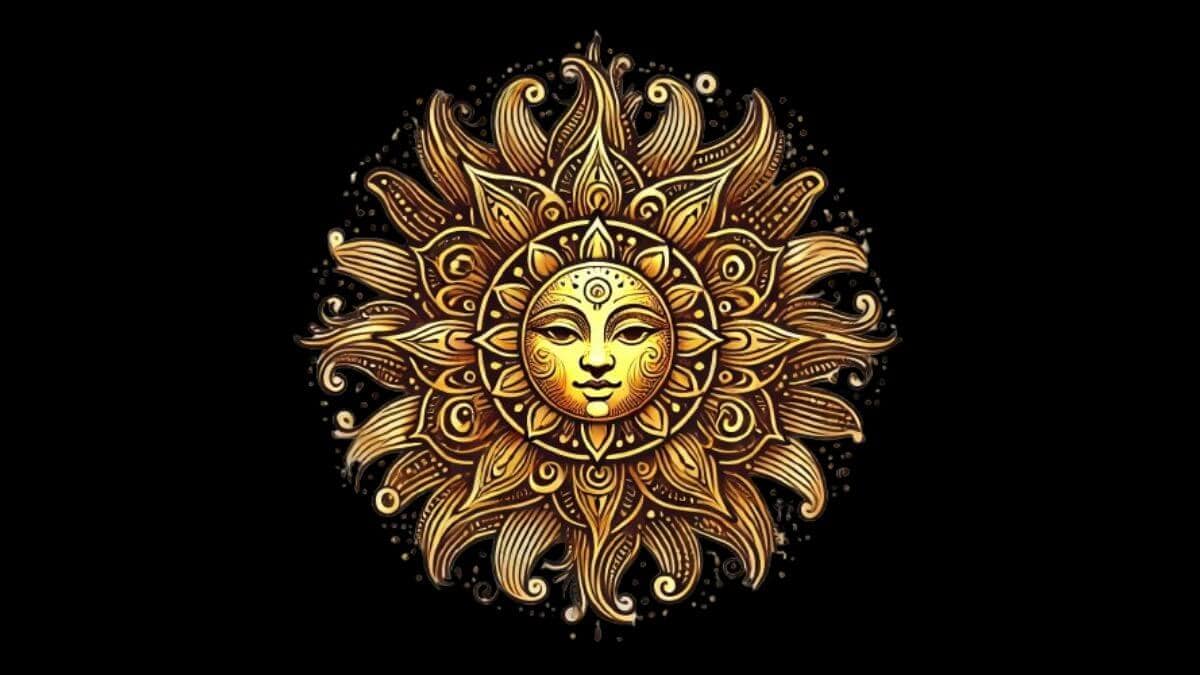 Golden sun sign representing daily horoscope readings